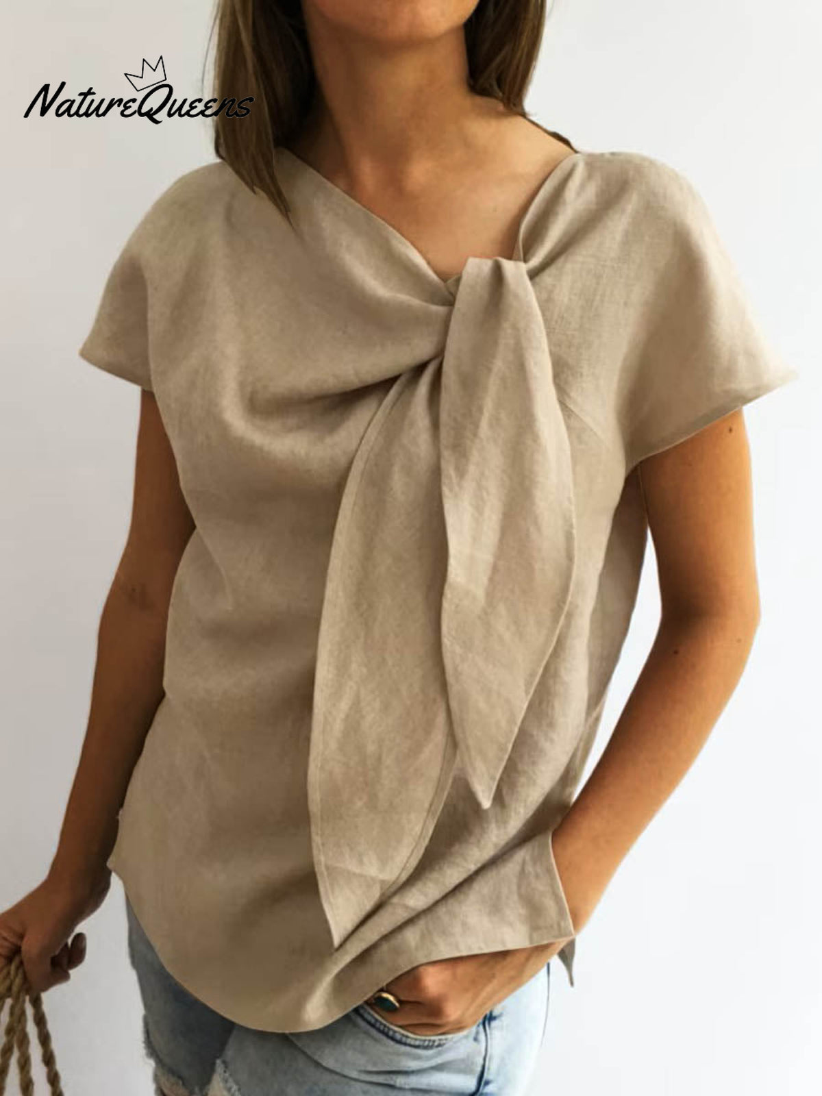 Women's Casual Cotton And Linen Elegant Top