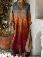 Women's Autumn Gradient Striped Casual Pullover Sweater