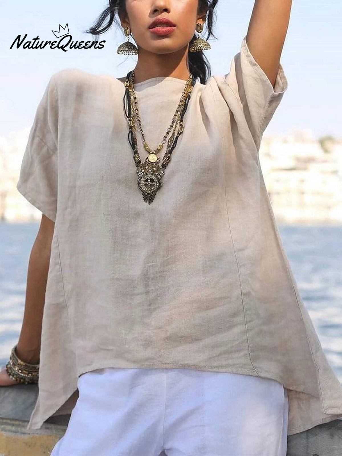 Solid Color A - Line Top Ivory / S