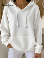 Women's Casual kint Jacquard Multicolor Hoodie