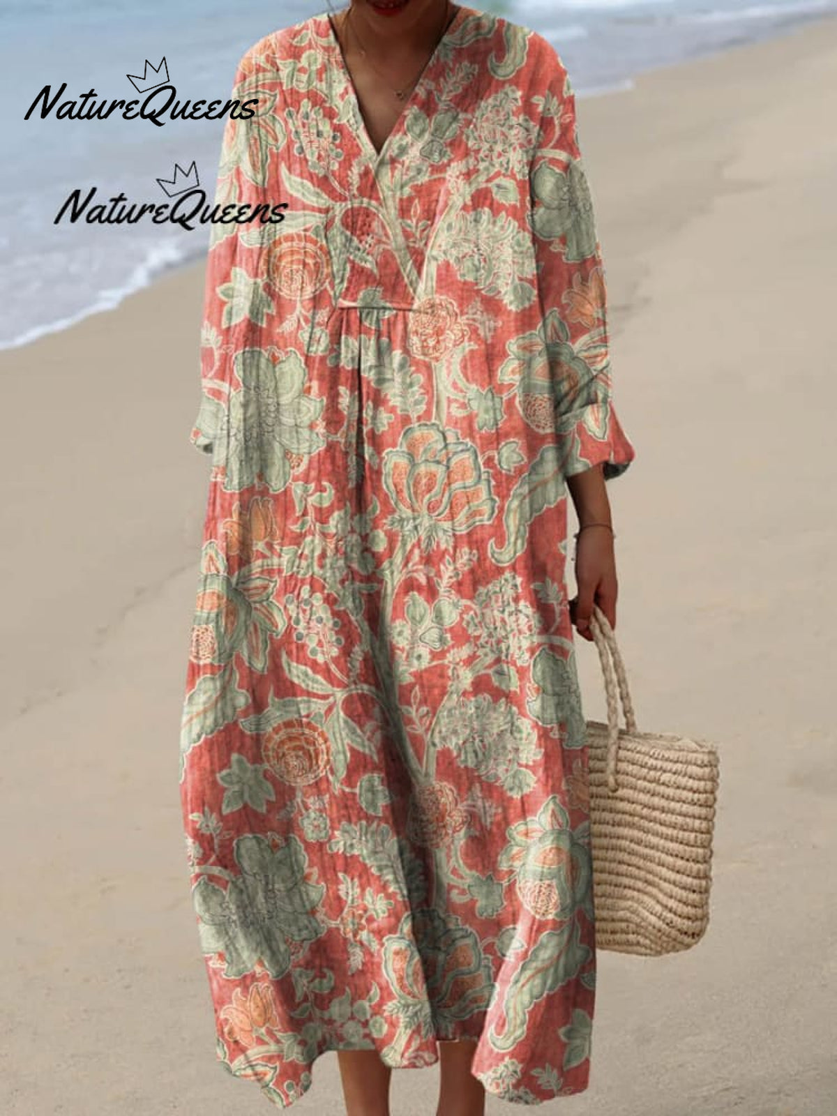 Women's Vintage Lovely Floral Art Printed Cotton And Linen Casual Pants