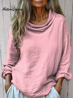 Women's Solid Color Casual Long Sleeve Comfortable Cotton Shirt