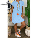 Mabel - Casual Dress | 50% Discount! Light Blue / S