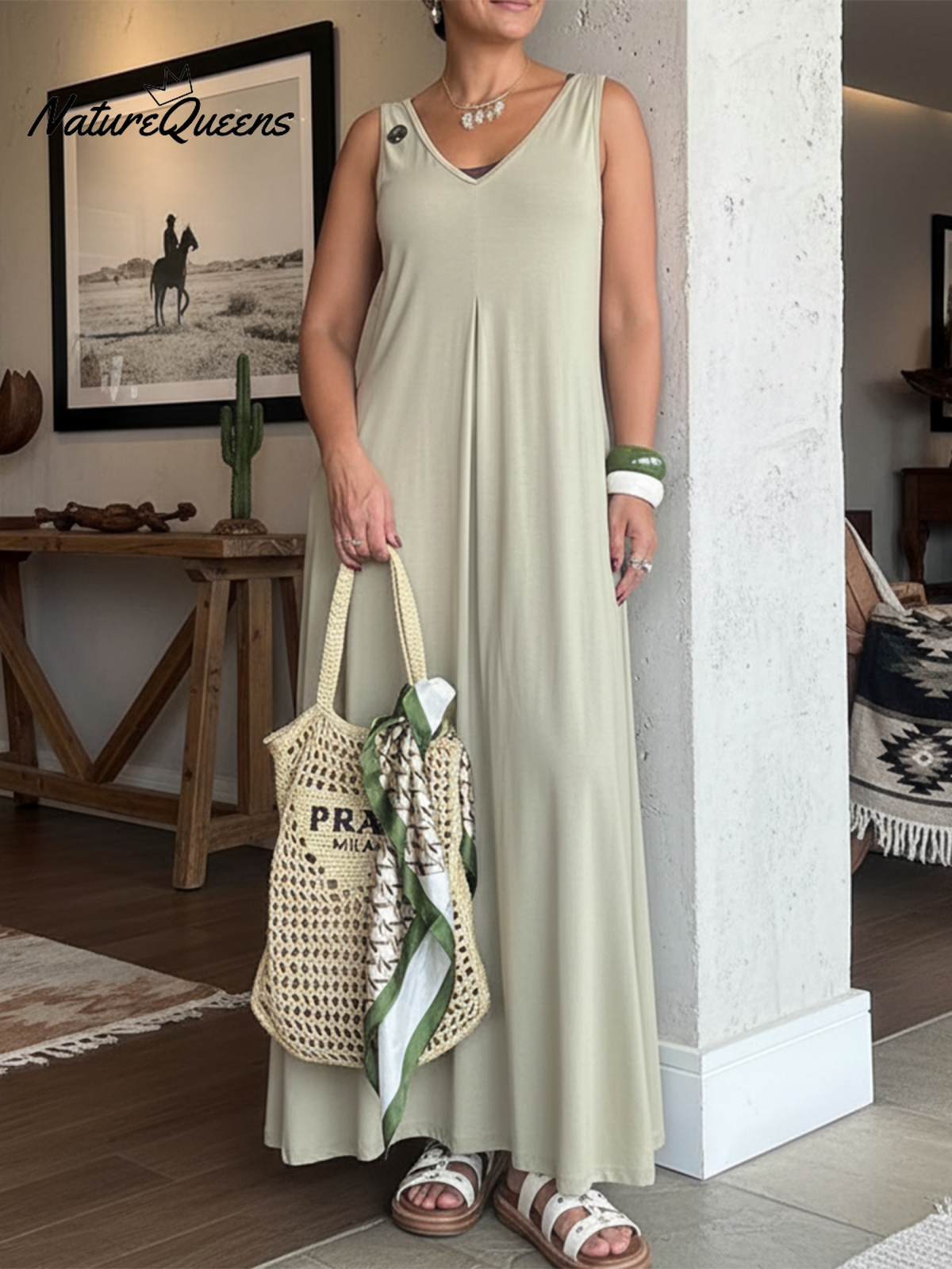 Comfortable Reversible Stretch V-neck Dress