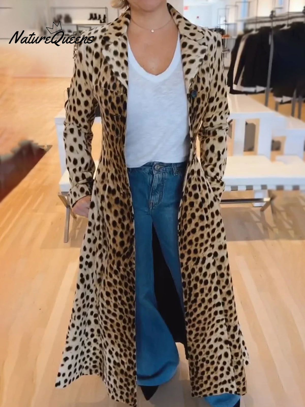 Alaia Animal Print Long Coat