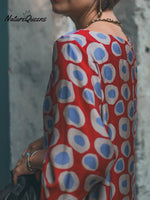 Artistic Polka Dot Print Satin Maxi Dress