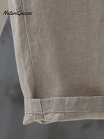 Women's Solid Color Simple Versatile Loose Casual Cotton And Linen Pants