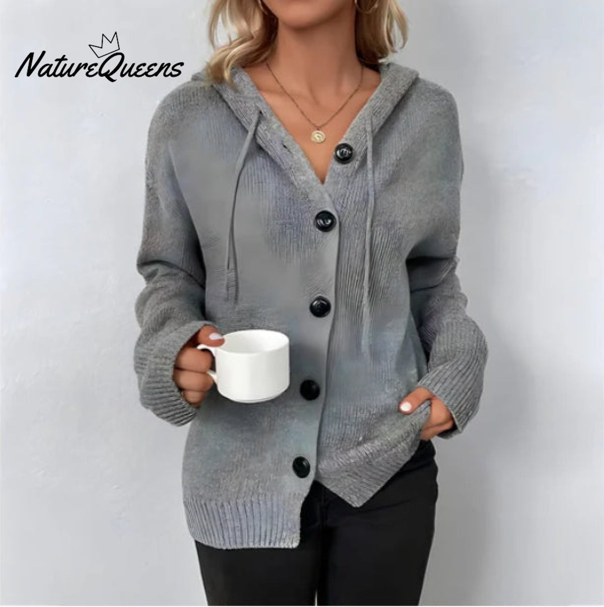 Solid Color V-neck Knitted Cardigan Jacket