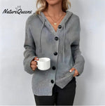 Solid Color V-neck Knitted Cardigan Jacket