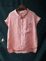 Ladies Casual Sleeveless Shirt With Lapel Button Design