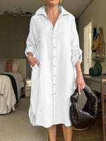 Women's Cotton and Linen Shirt Dress