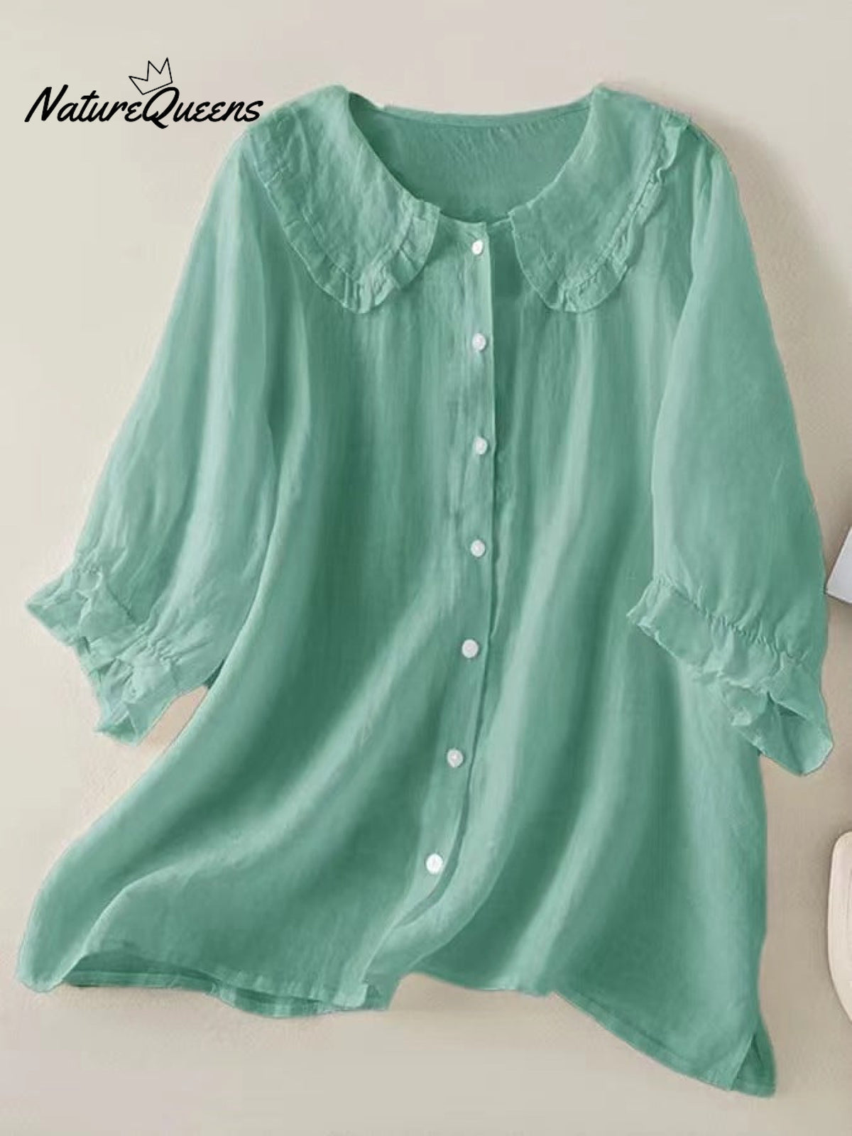 Women‘s Peter Pan Collar Cotton Shirt