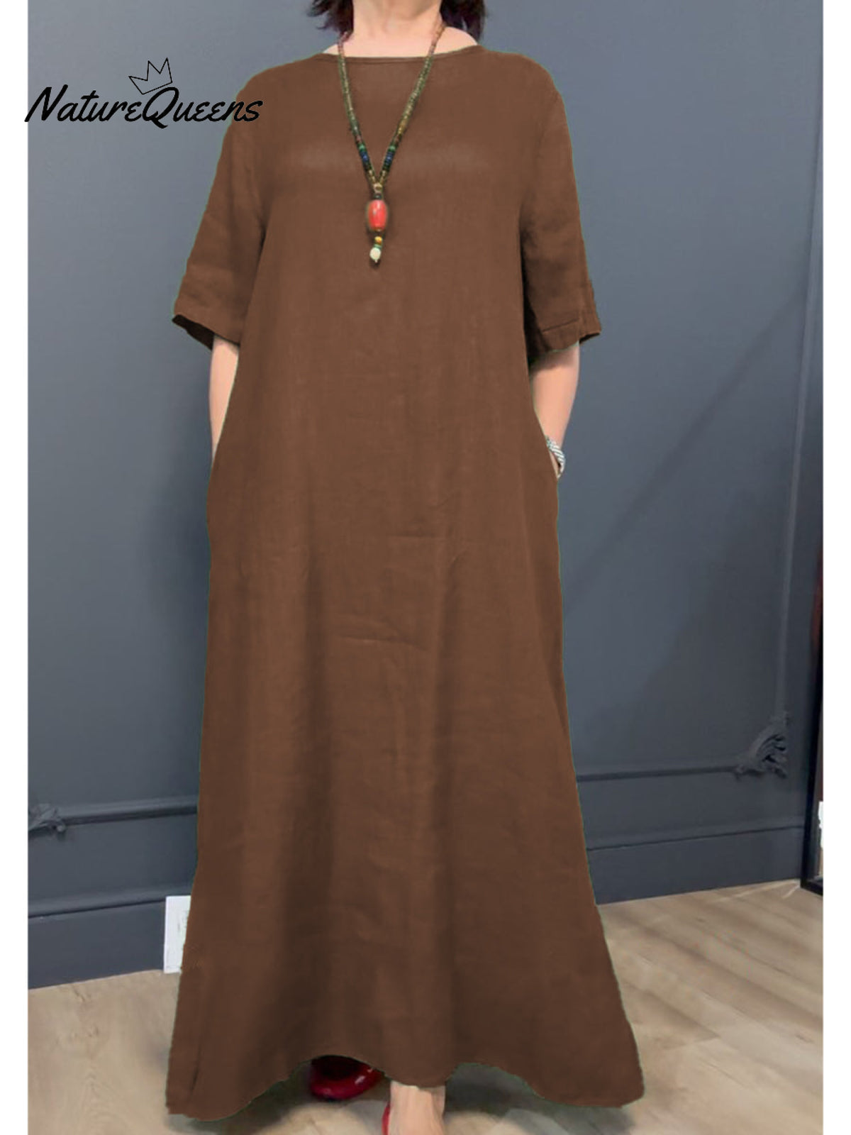 Women's Casual Cotton and Linen Dress