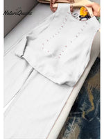 Women's Cotton And Linen Casual Vest and Pants Set