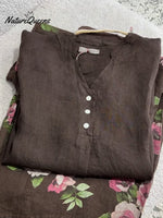 Women'sCasual Cotton And Linen Shirt