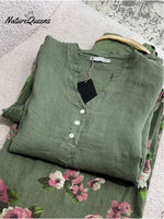 Women'sCasual Cotton And Linen Shirt