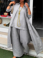 Women's Casual Cotton and Linen Long-sleeved Shirt