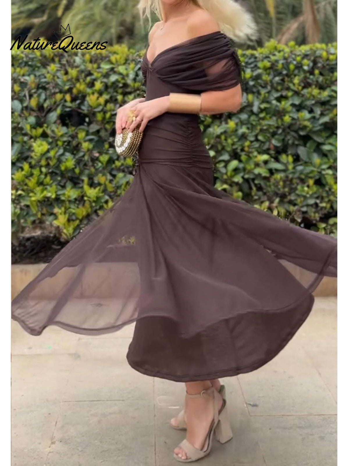 🔥Limited time promotion Women's Elegant Mesh Boutonniere Dress