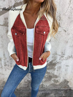 Casual V-neck Zipper Jacket