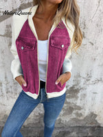 Casual V-neck Zipper Jacket