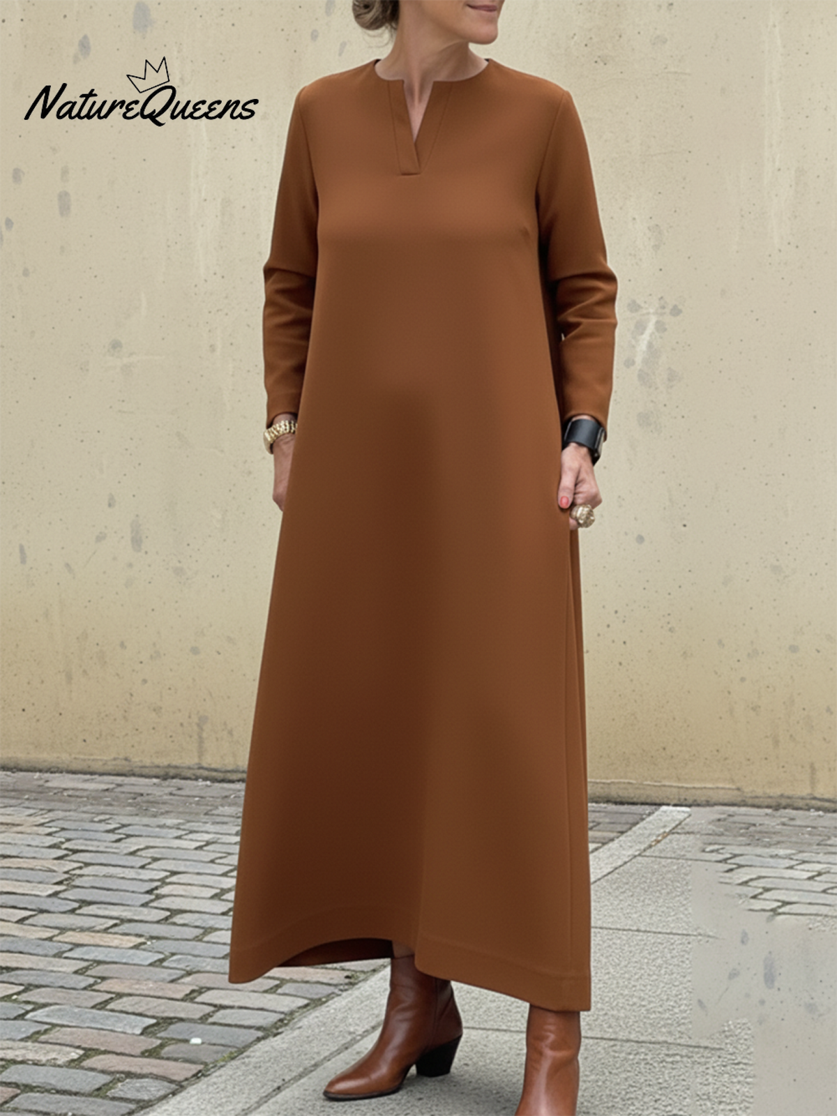 Women's Elegant Simple Solid Color A-line Dress