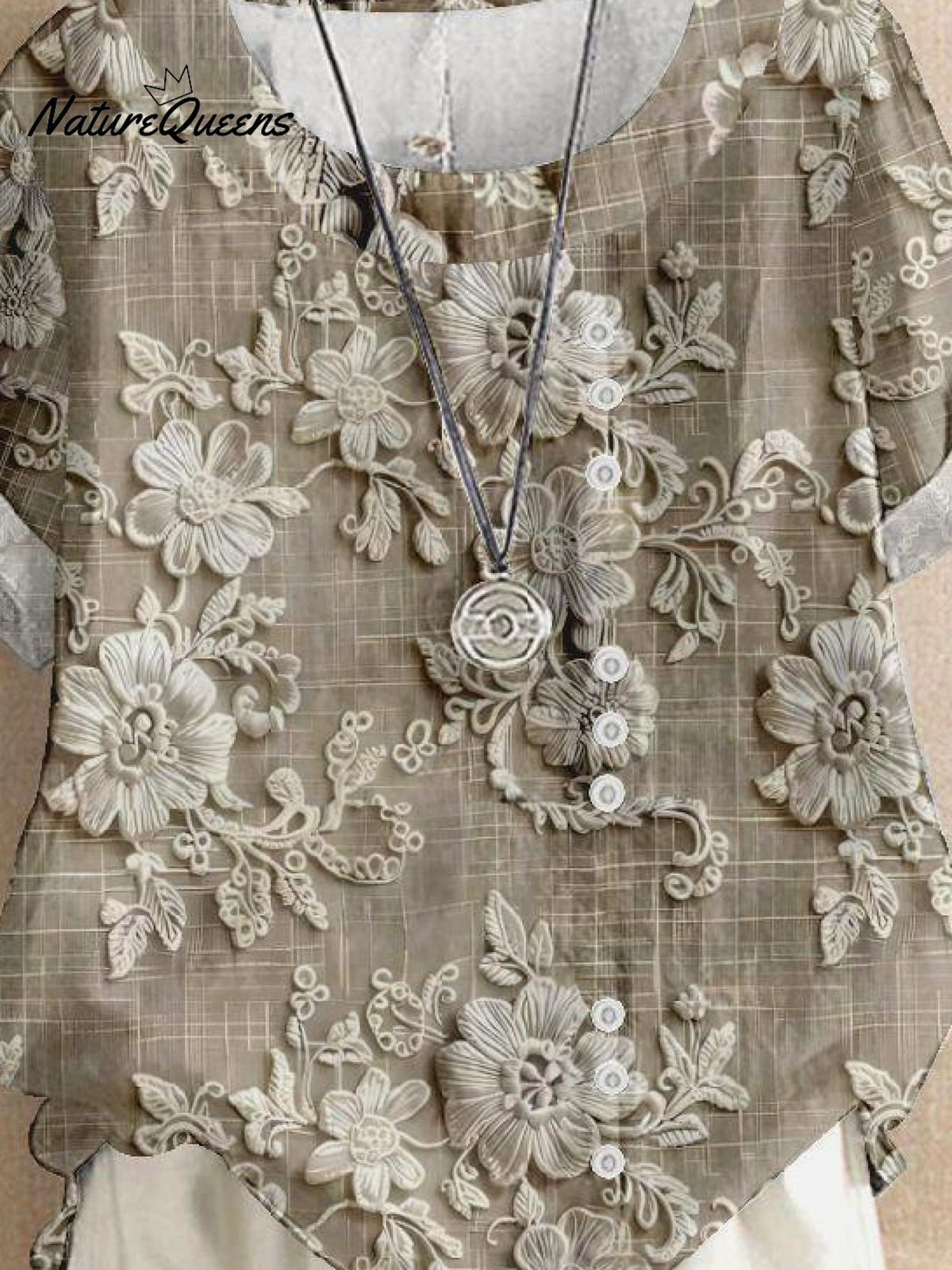 Ethnic 3D Printing Short sleeve button T-Shirt