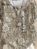 Ethnic 3D Printing Short sleeve button T-Shirt