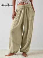 Women's Casual Fashion Solid Color Strap Pocket Wide Leg Pants