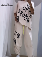 Casual Crew Neck Printed Two Piece Suit