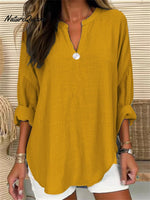 Women’s Retro Casual V - Neck Solid Color One - Button Top Yellow / S