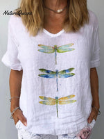 Women’s Retro Floral Art Linen Elastic Waistband Pocket Skirt Top / S