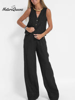 Vest & Pants Cotton Leisure Suit