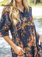 Floral-print Cotton Midi Dress