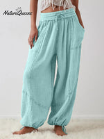 Women's Casual Fashion Solid Color Strap Pocket Wide Leg Pants