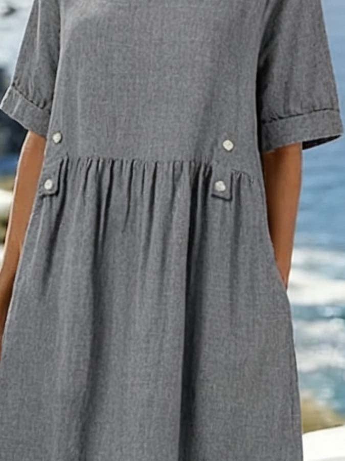Women'S Casual Solid ColorDress