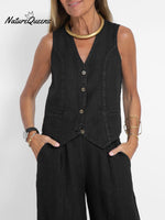 Vest & Pants Cotton Leisure Suit