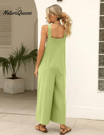 Women's Summer Cotton Linen Overalls �Adjustable & Relaxed Fit Jumpsuit