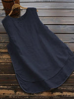 Cotton Sleeveless Paneled Shirts & Tops Black / S(8)