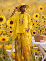 Elegant Artistic Floral Print Two-piece Set