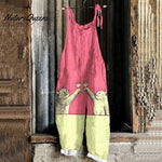 Cheers Cat Art Print Casual Jumpsuit