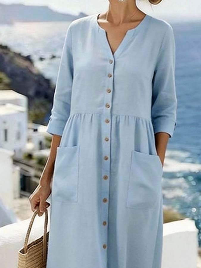 Women'S Casual Solid ColorDress
