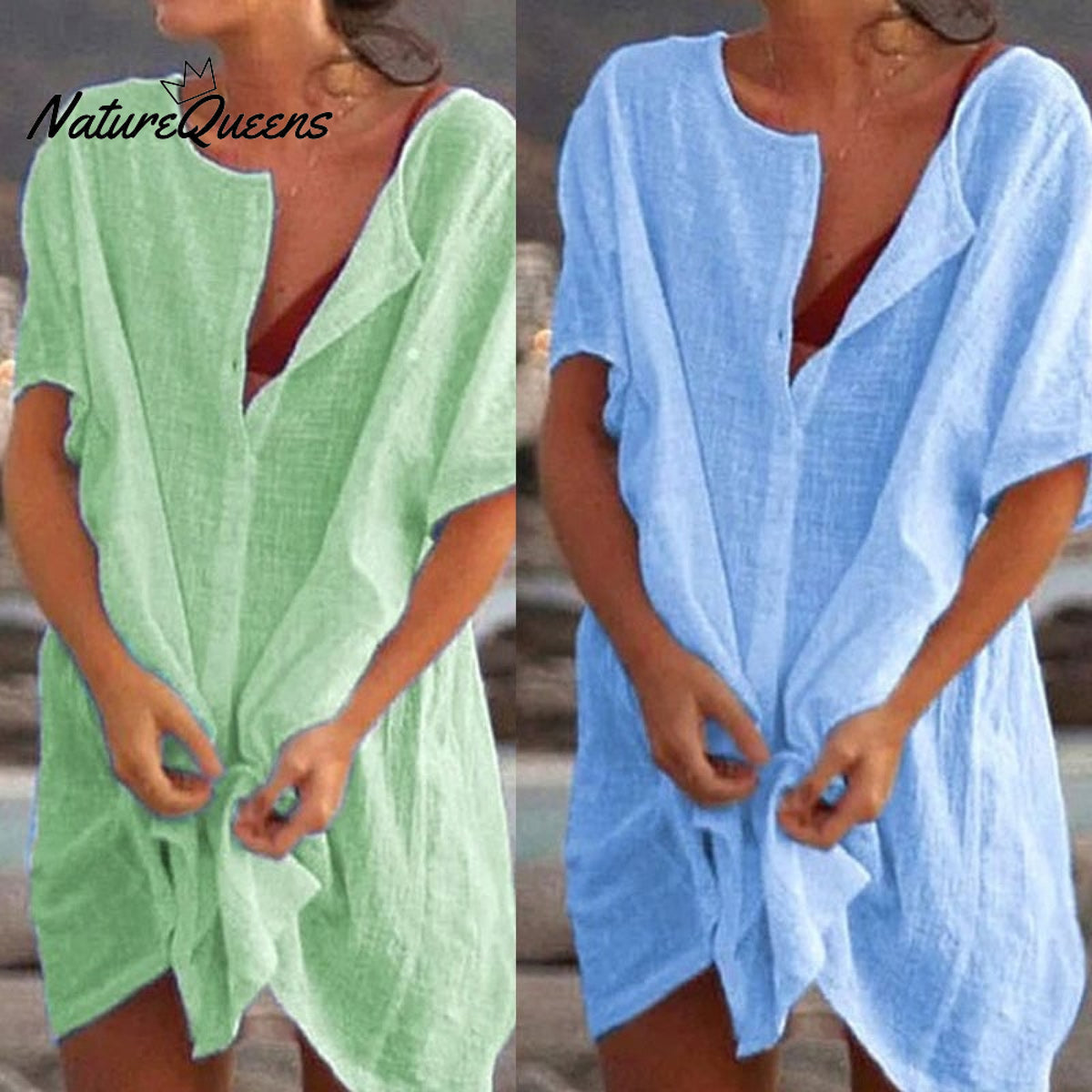 Summer Cotton Loose Short DressesCasual Women'sshirt