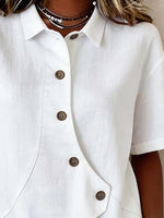 Women'S Casual Solid Color Irregular Shirt