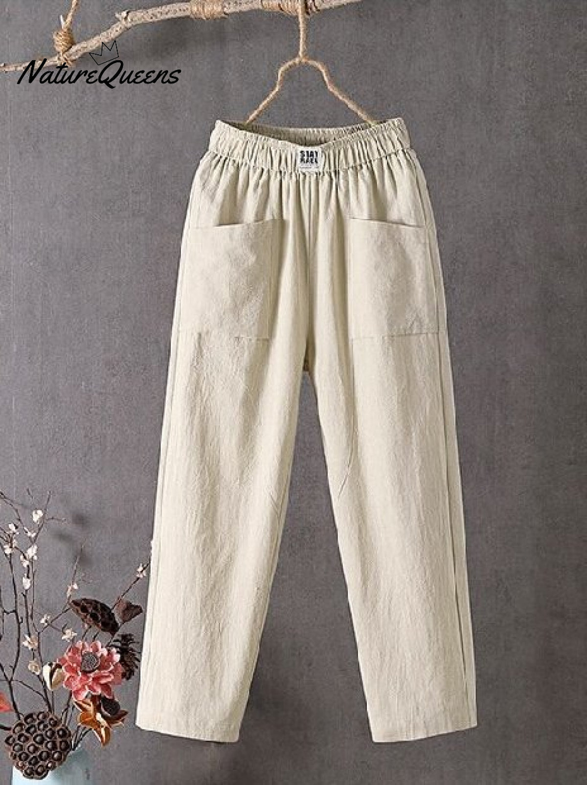 Casual Plain Natural Ankle Pants Straight Pants