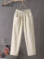 Casual Plain Natural Ankle Pants Straight Pants