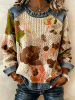 Women's Retro Floral Print Top