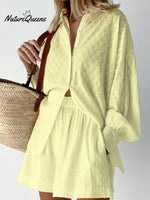 Women's European And American Shirts With Flowers Bubble Sleeve Temperament, Shorts, Shorts, Commute Design Sense