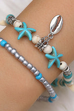 Beach Anklet Turtle Pendant Starfish Turquoise Anklet