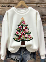 Women's Christmas Tree Art Print Flannel Sweatshirt