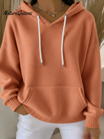 Women's Casual kint Jacquard Multicolor Hoodie
